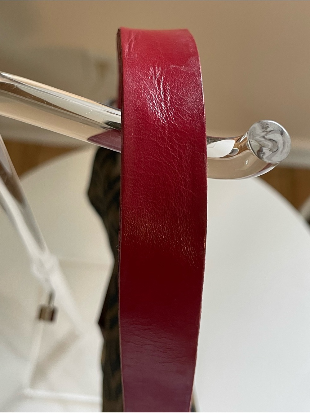 Fendi Zucca Baguette Brown Monogram Red Leather Shoulder Bag Authenticated - Picture 11 of 13